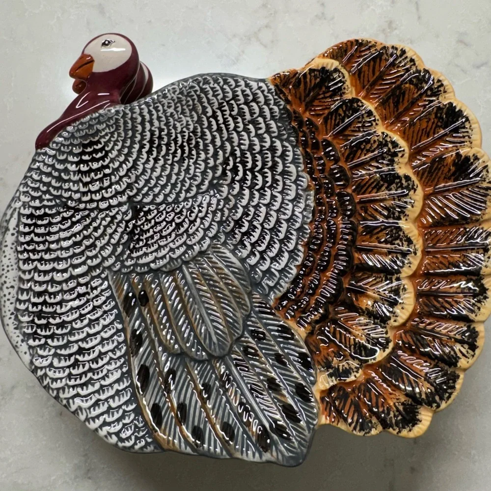 Vintage Decorative Thanksgiving Turkey Plates Set - Multicolor - Picture 6 of 8